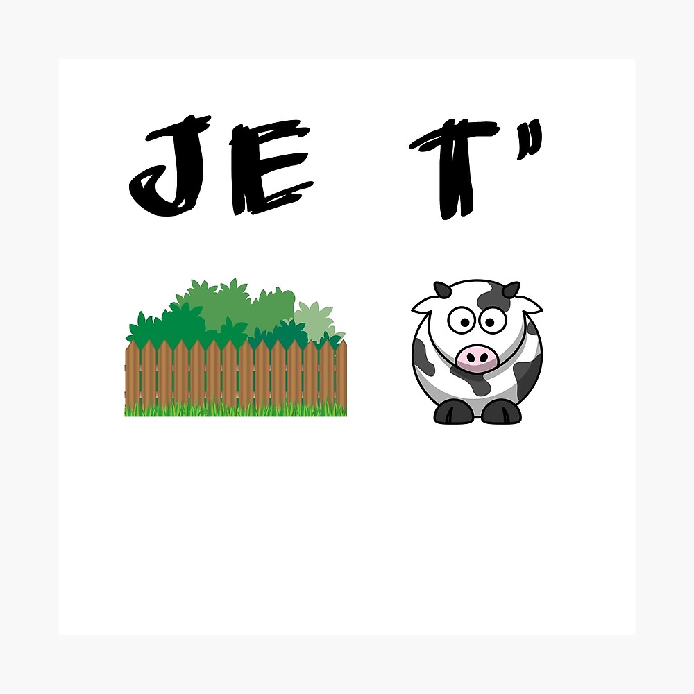 Rébus Pour Dire Je T Aime Poster « t-shirt rébus je t'aime, humour, amour, cadeau, », par Leslie35 |  Redbubble