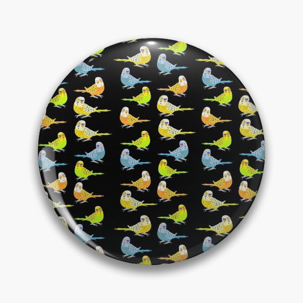 Item preview, Pattern with budgies of different colors designed and sold by Bodino.