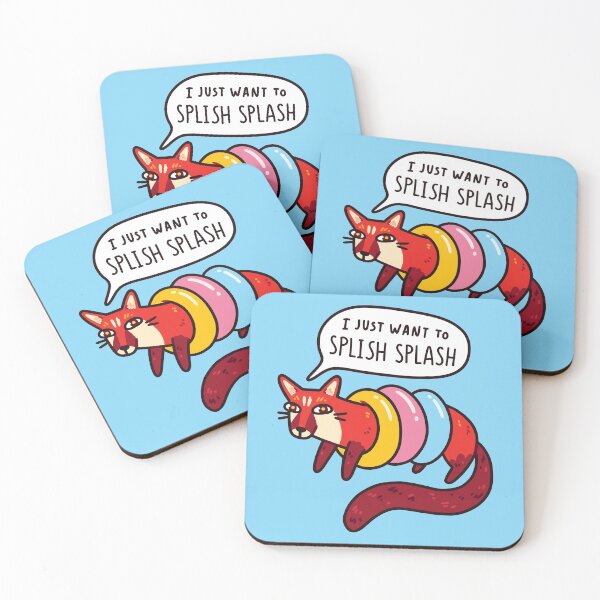 Item preview, Cute Aquatic Genet With Swim Rings & "I Want To Splish Splash" Typography designed and sold by LydiaLyd.
