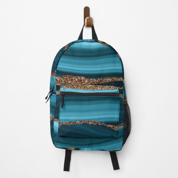 Item preview, Abstract Teal Blue And Gold Faux Marble Strokes designed and sold by MysticMarble.