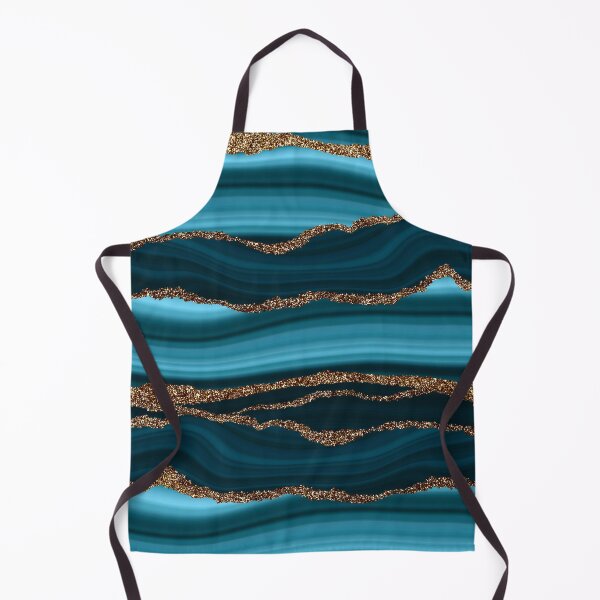 Item preview, Abstract Teal Blue And Gold Faux Marble Strokes designed and sold by MysticMarble.