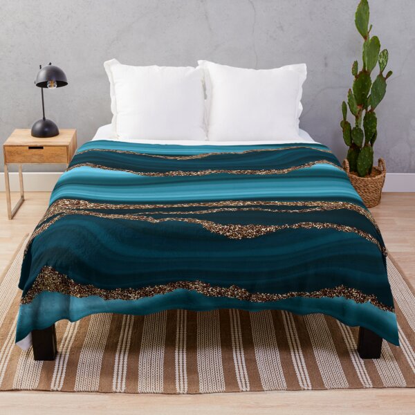 Item preview, Abstract Teal Blue And Gold Faux Marble Strokes designed and sold by MysticMarble.