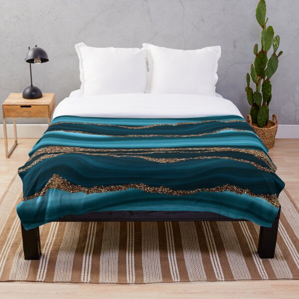 Item preview, Abstract Teal Blue And Gold Faux Marble Strokes designed and sold by MysticMarble.