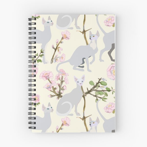 Aperçu de l'œuvre Motif floral de chat siamois créée et vendue par SeizeTheCat.