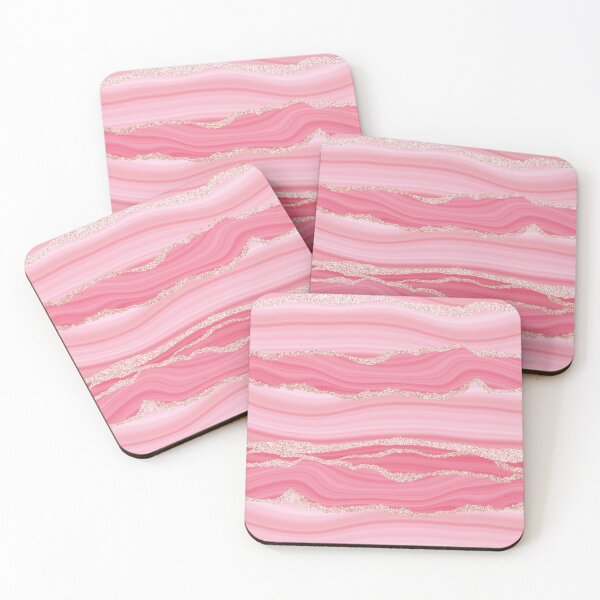 Item preview, Blush Pink Faux Marble Stripes With Gold Glamour Veins designed and sold by MysticMarble.
