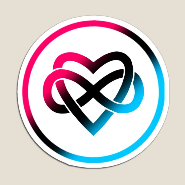Polyamory Infinity Heart With Circle Magnet