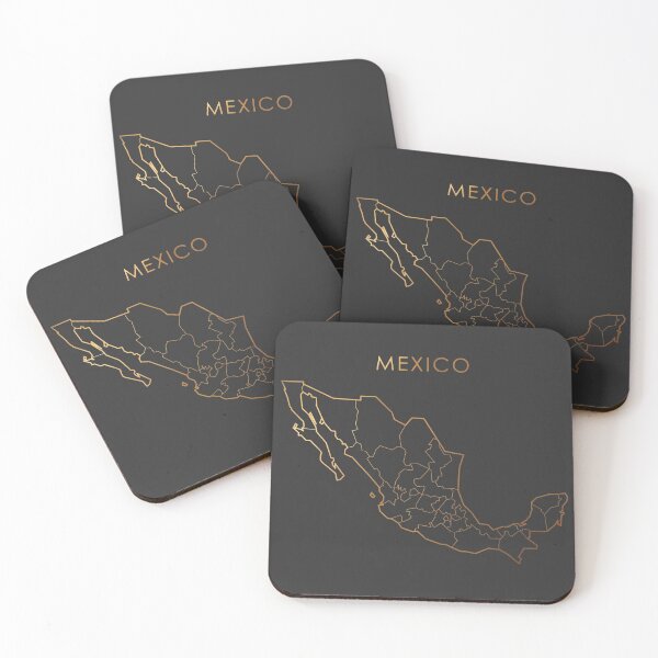Item preview, Mexico Gold Outline Map with State Boundaries designed and sold by Alo.