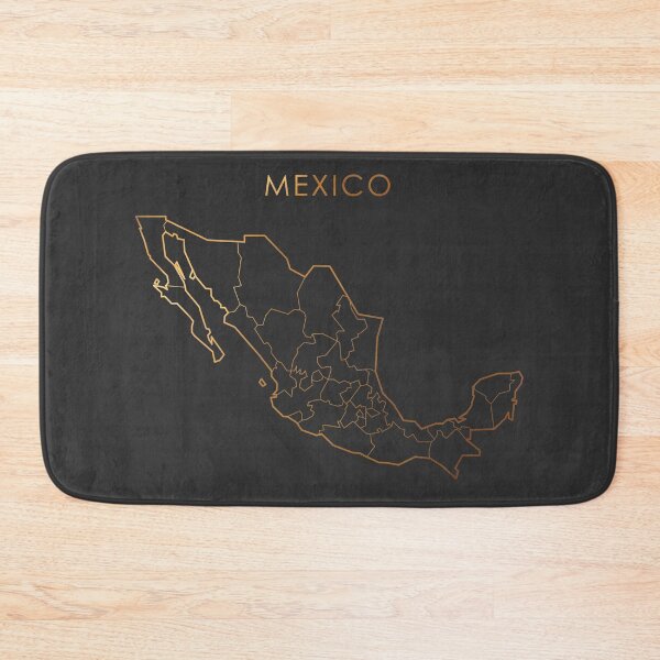 Item preview, Mexico Gold Outline Map with State Boundaries designed and sold by Alo.