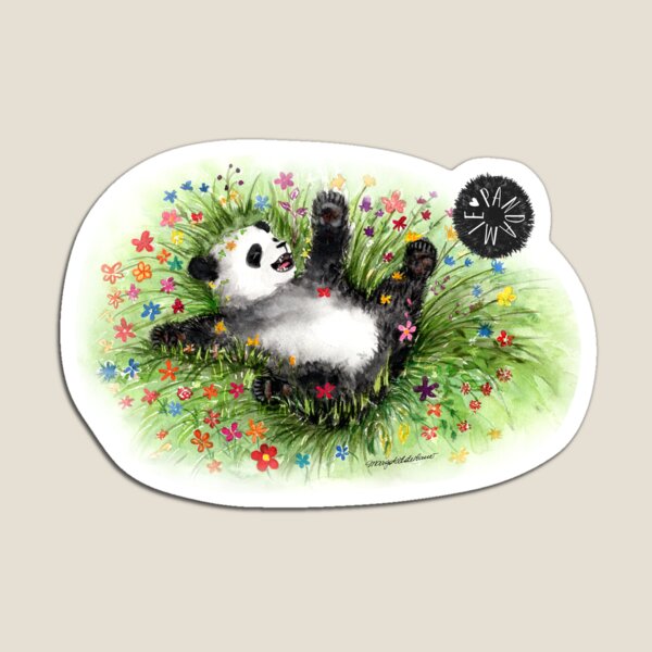 Pandamie - Panda Flowerpower Magnet