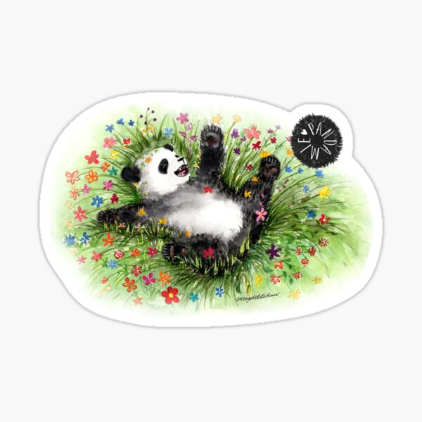 Pandamie - Panda Flowerpower Sticker
