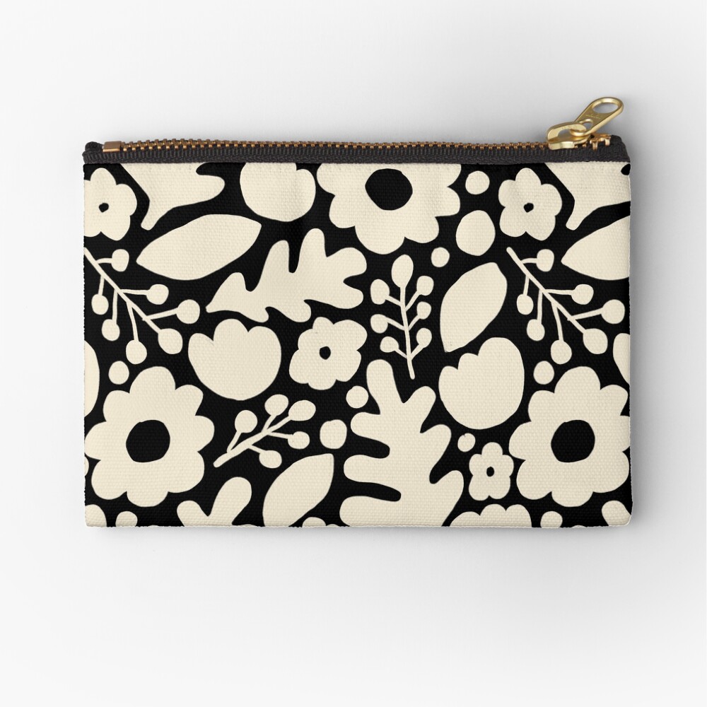 Savonlinna - cream on black Zipper Pouch
