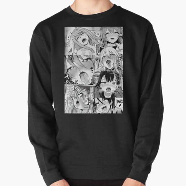 Ahegao Pattern Pullover Sweatshirt