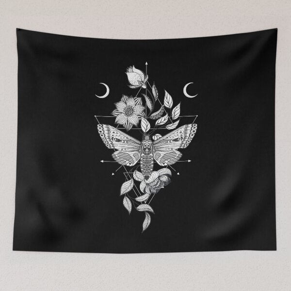 Item preview, Skull Moth & Flowers • Goth designed and sold by Rike Mayer.
