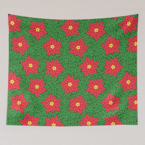 Item preview, Red Poinsettia Pattern designed and sold by BiscuitSnack.