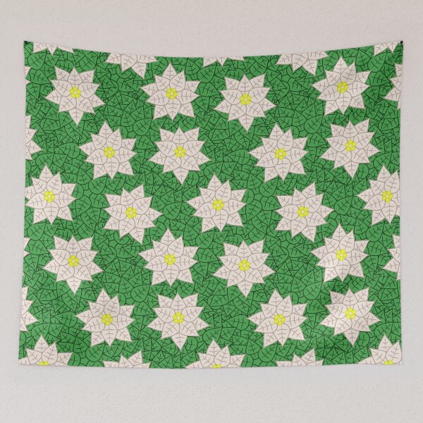 Item preview, White Poinsettia Pattern designed and sold by BiscuitSnack.