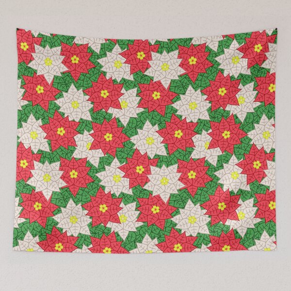 Item preview, Red and White Poinsettia Pattern designed and sold by BiscuitSnack.