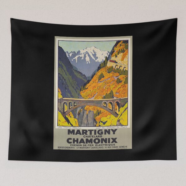 Item preview, retro chemin de fer electrique martigny chatelard chamonix vintage reclame designed and sold by CorasPosters.