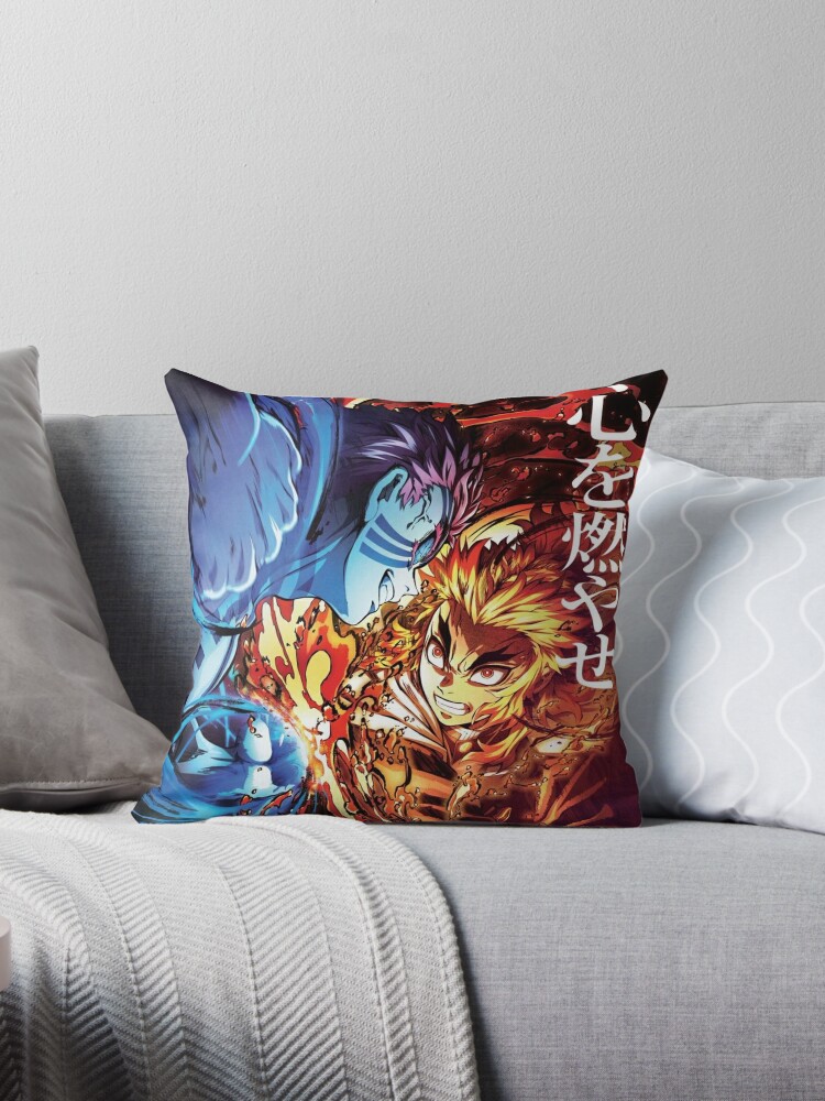 Kyojuro Rengoku Vs Akaza Throw Pillow By Rigbystore Redbubble