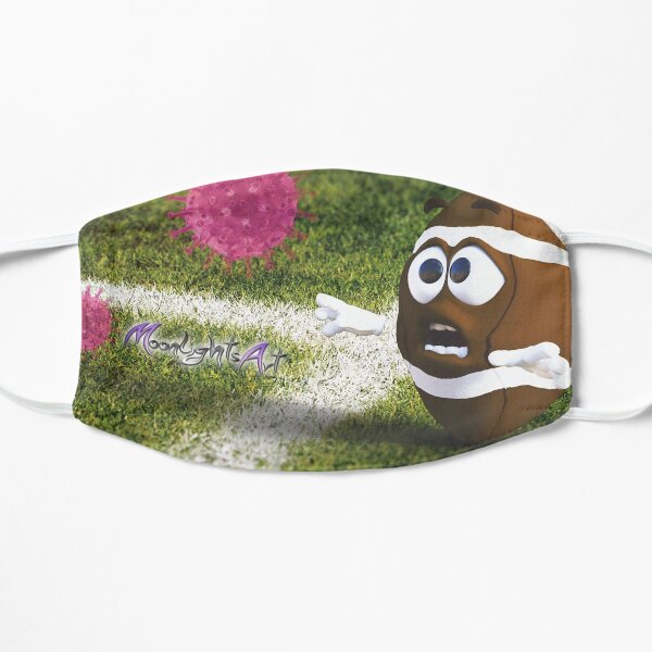 Corona Virus bedrängt einen Football Flache Maske
