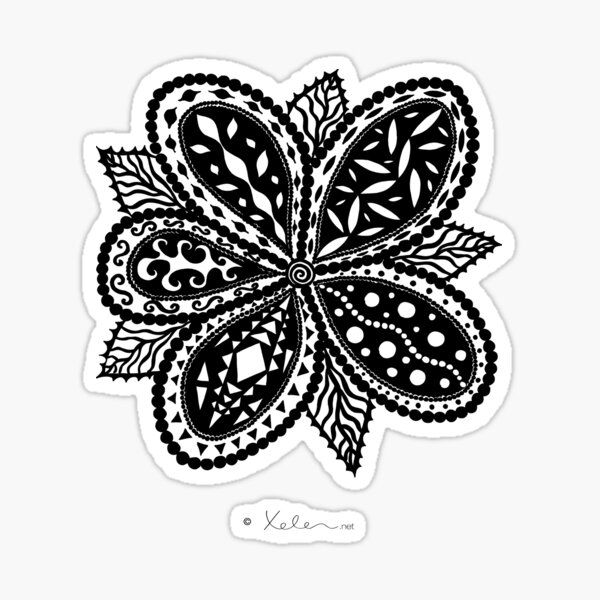 Magic Flower black, Helen Berchtold Sticker