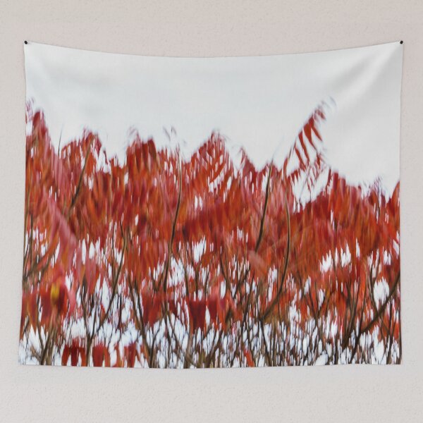 Item preview, Abstract Autumnal Harmony - Mesmerizing Sumac Motion in Bold Vermilion and Crimson designed and sold by Georgia Mizuleva.