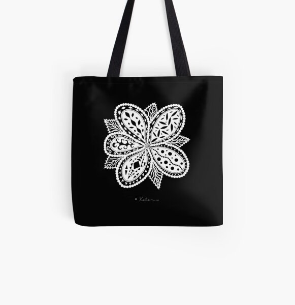 Magic Flower White Allover-Print Tote Bag