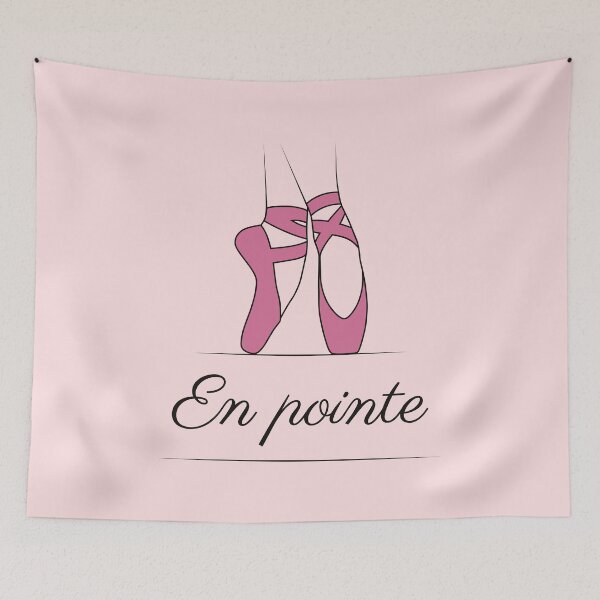 Item preview, "En pointe" pink ballet shoe illustration designed and sold by Phiya.
