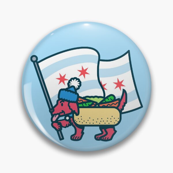 Item preview, Chicago Dog with Flag designed and sold by dangerhuskie.