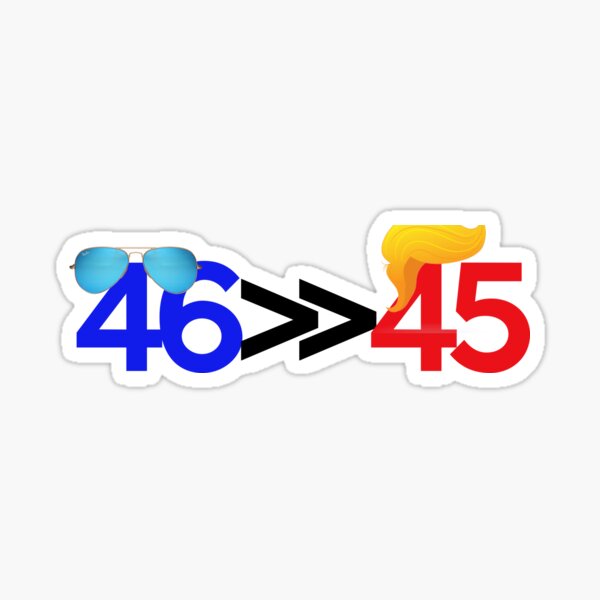 46 is much greater than 45 Sticker