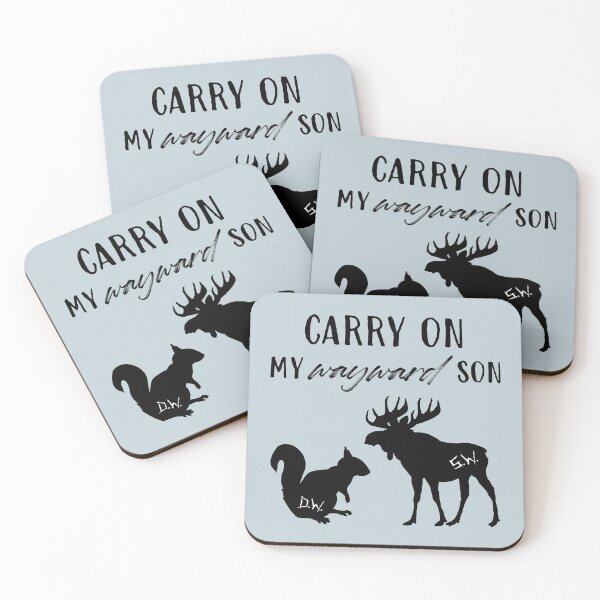 Item preview, carry on my wayward son - moose+squirrel/black designed and sold by lexicolor.