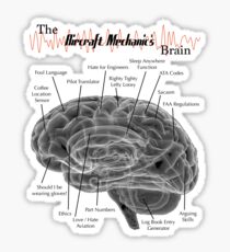 Aircraft Mechanics Brain - Black Sticker