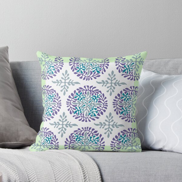 Item preview, Floral winter pattern in pastel green, violet, teal, and gray designed and sold by Pattern-ify.