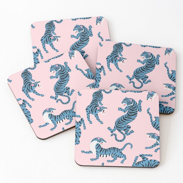 Item preview, Blue & Pink Tiger Pattern designed and sold by SeizeTheCat.