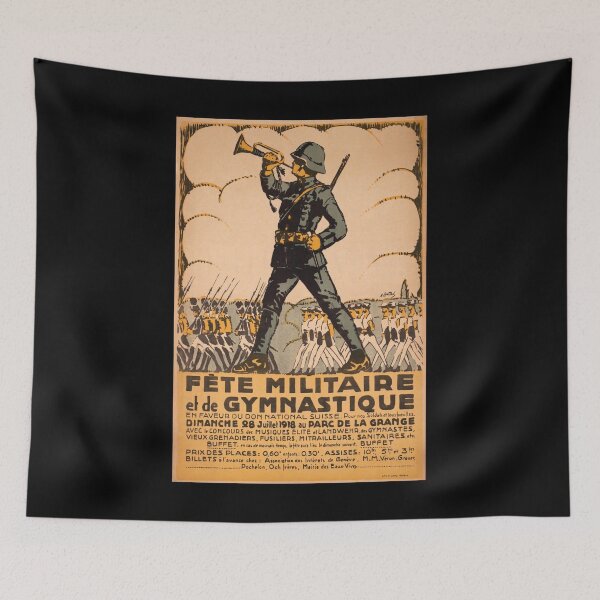 Item preview, retro fete militaire et de gymnastique parc de la grange geneve juillet vintage reclame designed and sold by CorasPosters.