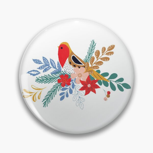 Item preview, Folk style christmas bird designed and sold by Marinadraws.