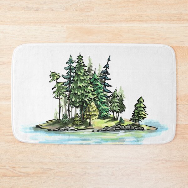 Item preview, Woodland Pine Trees Landscape Into the Forest designed and sold by CreativeBu.