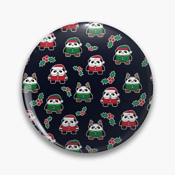 Item preview, Christmas Pandas In Santa Suits with Holly designed and sold by madtoyman.