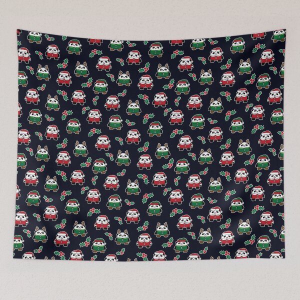 Item preview, Christmas Pandas In Santa Suits with Holly designed and sold by madtoyman.