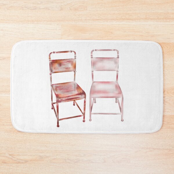 Item preview, Watercolor Illustration of two iron chairs, a rusty one and a smooth one  designed and sold by iswenyi.