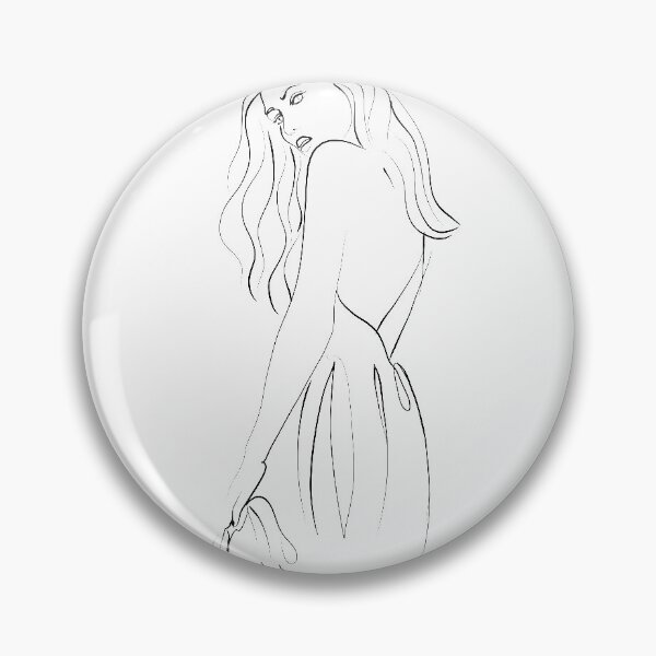 Item preview, Woman with dress . Portrait of young woman with hair. Face of beautiful girl. Hand-drawn illustration. Line drawing. Line illustration. Sexy woman.  designed and sold by OneLinePrint.