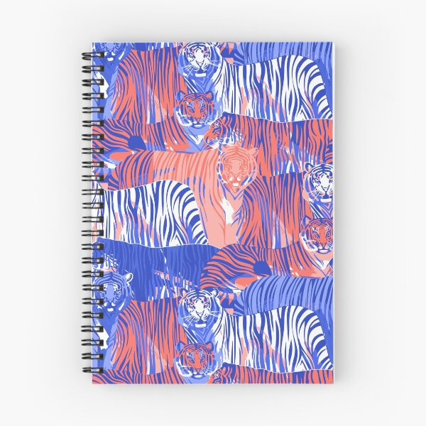 Aperçu de l'œuvre Motif tigre orange et bleu 2 créée et vendue par SeizeTheCat.