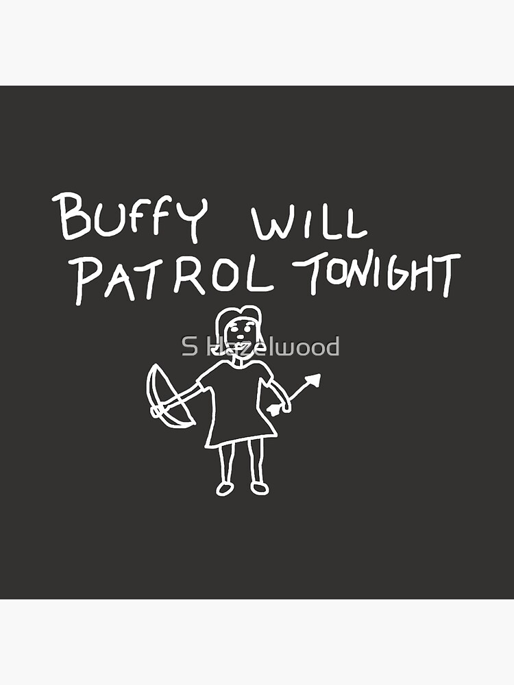 Disover Buffy Will Patrol Tonight (White) - Buffy the Vampire Slayer, BtVS, 90s, Joss Whedon, Giles, The Gentlemen, Hush, Pop Culture Bag
