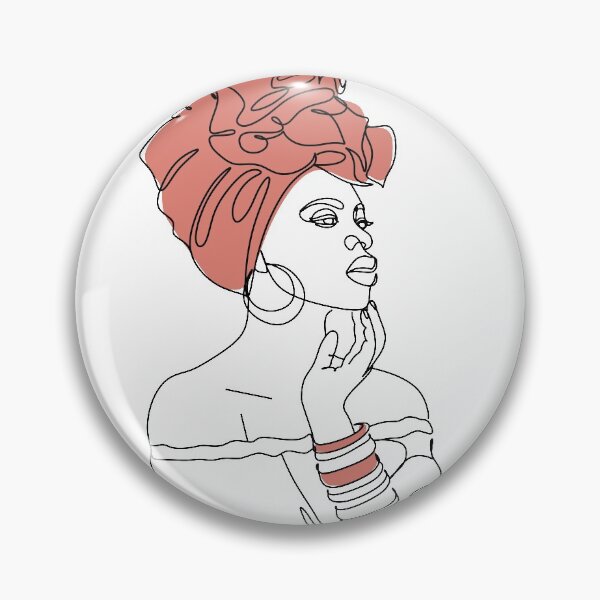 Item preview, Line drawing of Afro woman. Shenbolen Ankara Head wrap Women African Traditional Headtie Scarf Turban. Minimalist portrait women designed and sold by OneLinePrint.