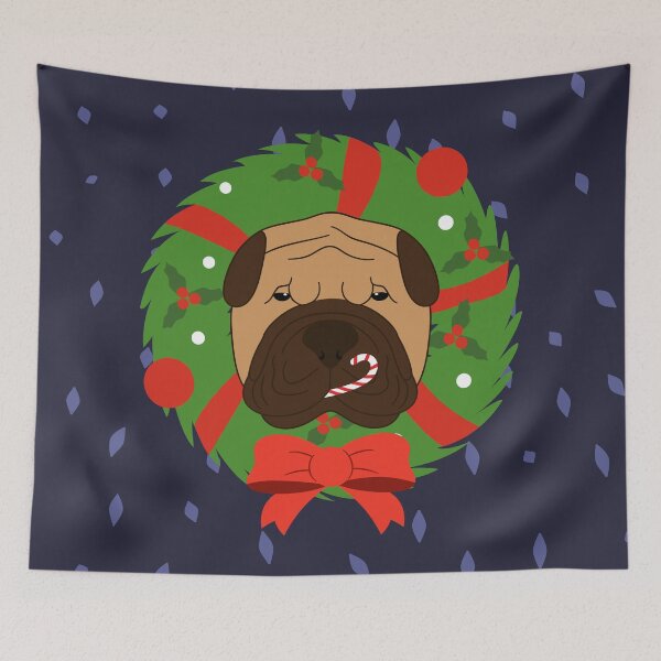 Item preview, Shar Pei Christmas Wreath designed and sold by Lulupainting.