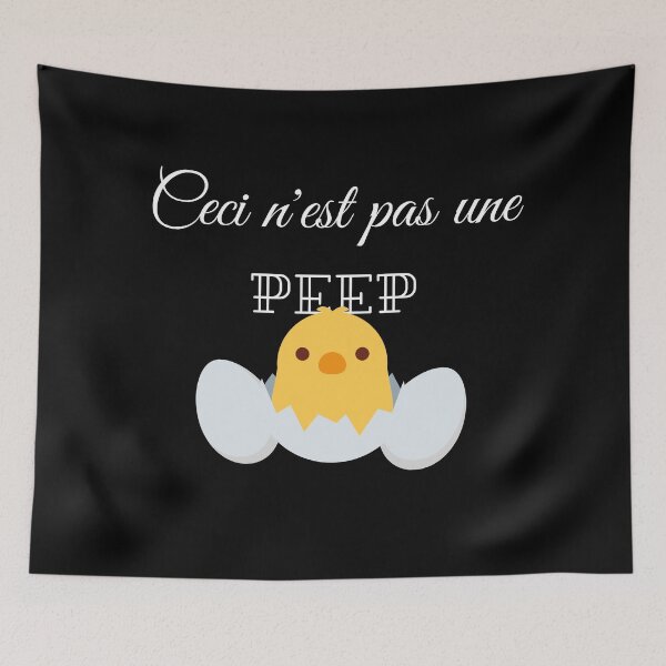 Aperçu de l'œuvre Ceci n'est pas une... PEEP! - ce n'est pas une pipe - art du surréalisme humour créée et vendue par LinniesTees.