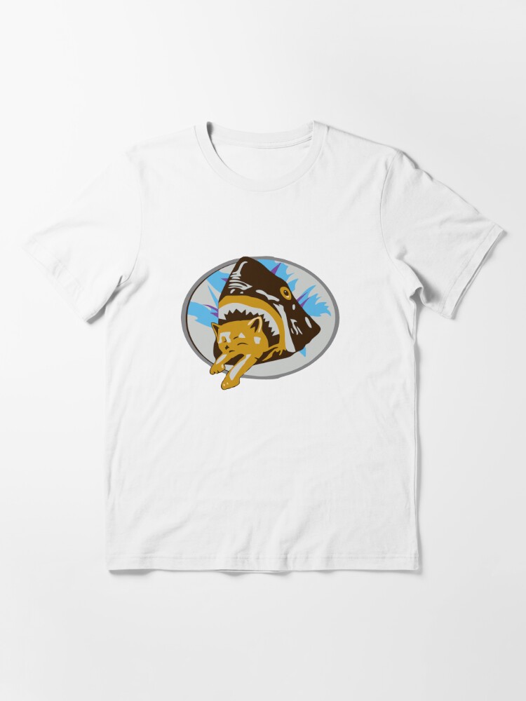 shark eating cat shirt