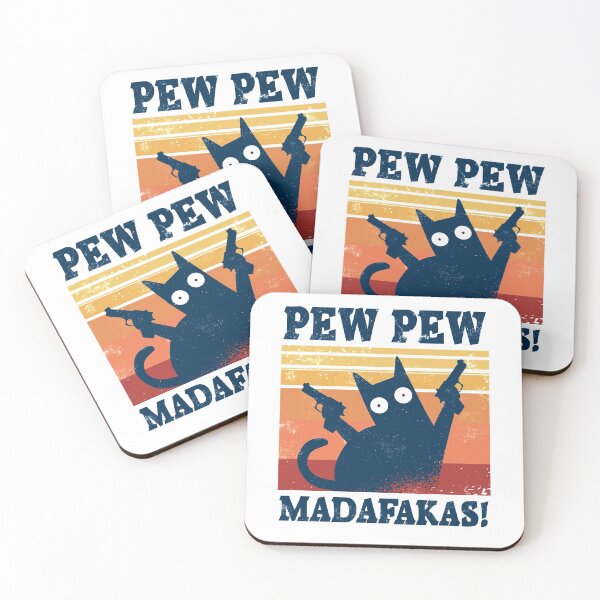 Item preview, Cat Pew Pew Madafakas Vintage Crazy Cat New Funny Graphic  designed and sold by Renergie.