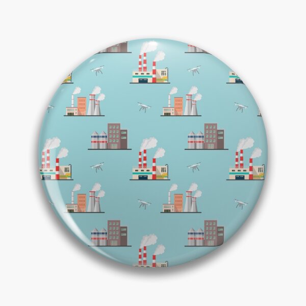 Item preview, Vector seamless pattern of drones inspecting industrial power plants. Smart technologies designed and sold by Familyshmot.