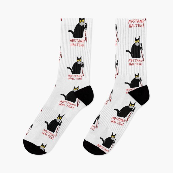 Item preview, Keep distance! Kitten cat with face mask & knife designed and sold by urban-design.