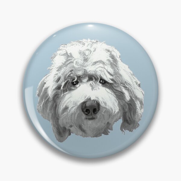 Item preview, Lucky Labradoodle Face ~ Black and white designed and sold by Jane Oriel.